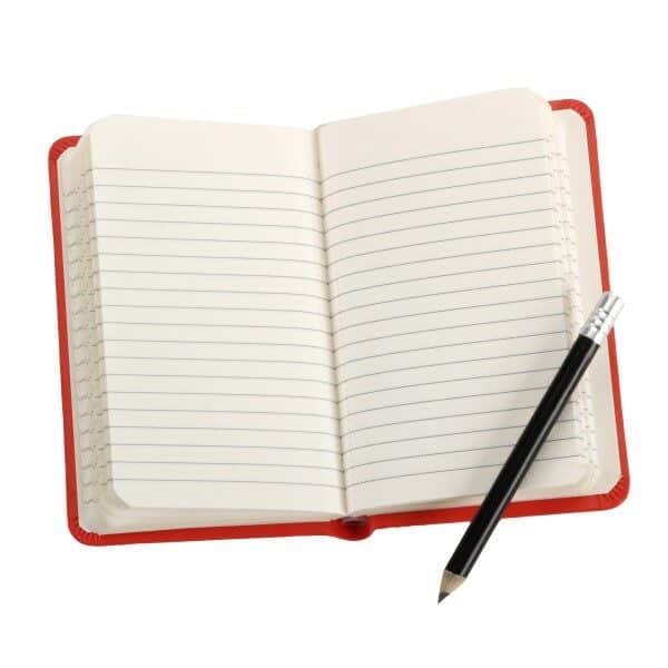 פנקס A7 ממותג עם עפרון פנקס A7 ממותג עם עפרון