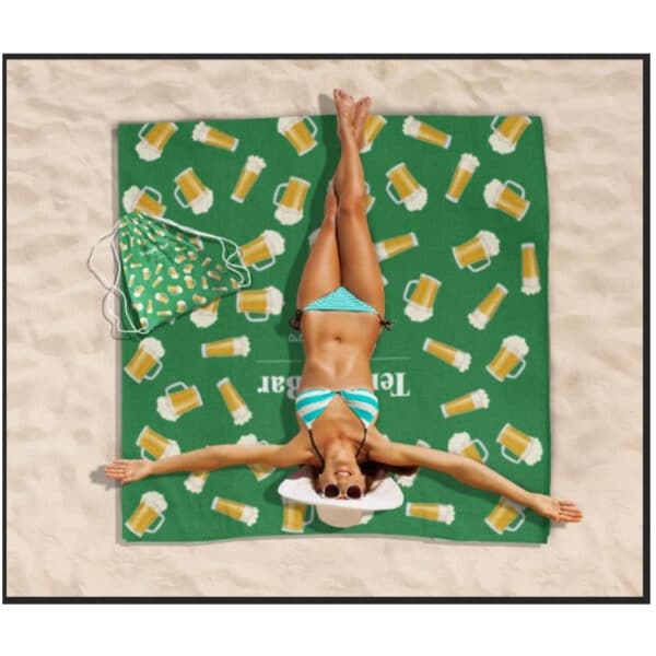 סט מגבת חוף בתיק שרוכים עם הדפס ALL OVER