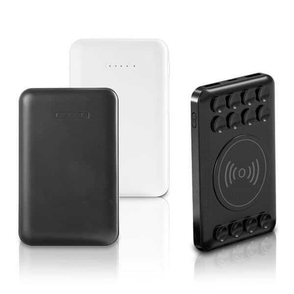 מטען נייד נצמד בוואקום עם טעינה אלחוטית