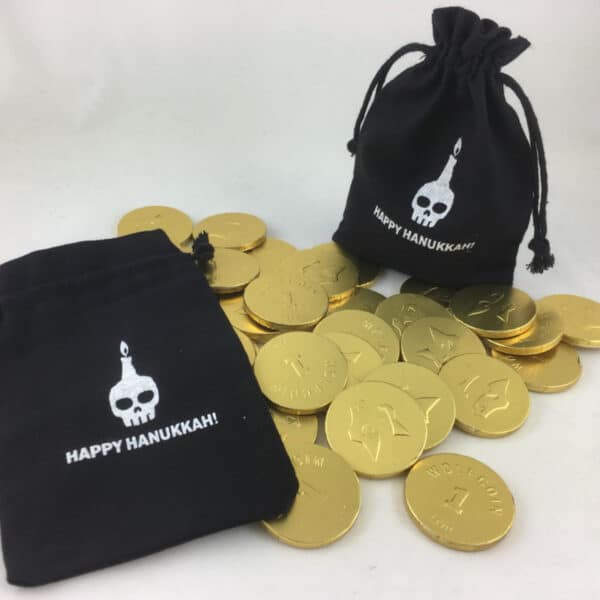 מטבעות שוקולד עם הטבעה בשקית ממותגת