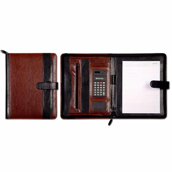 מכתבייה יוקרתית דמוי עור עם מחשבון מכתבייה יוקרתית דמוי עור עם מחשבון