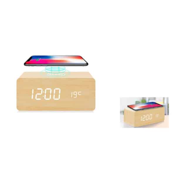 מטען אלחוטי משולב עם שעון מעורר דיגיטלי מטען אלחוטי משולב עם שעון מעורר דיגיטלי