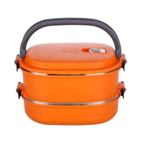 קופסת אוכל כפולה עם ידית נשיאה