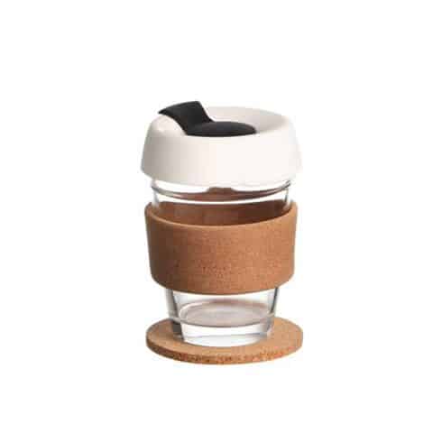 כוס זכוכית עם חבק שעם ותחתית