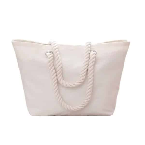 תיק כותנה ידיות חבל