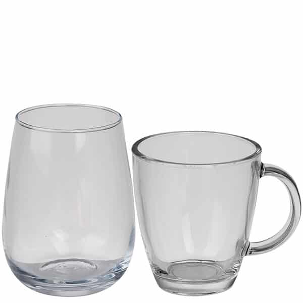 סט זוג כוסות זכוכית לשתיה חמה וקרה