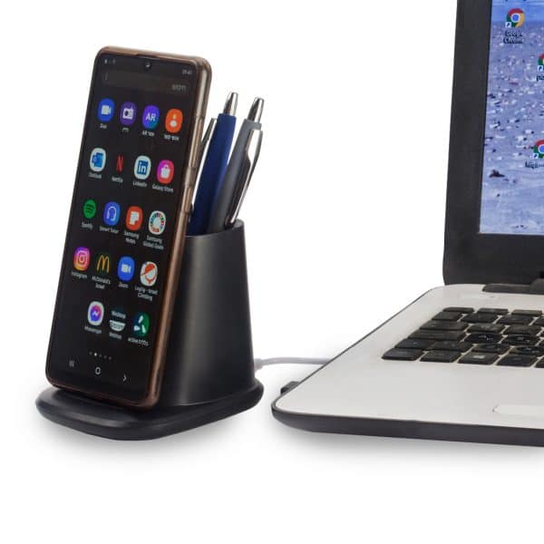 מטען אלחוטי מהיר עם מעמד לעטים מטען אלחוטי מהיר עם מעמד לעטים