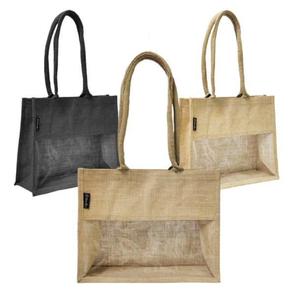 תיק יוטה בשילוב PVC תיק יוטה בשילוב PVC